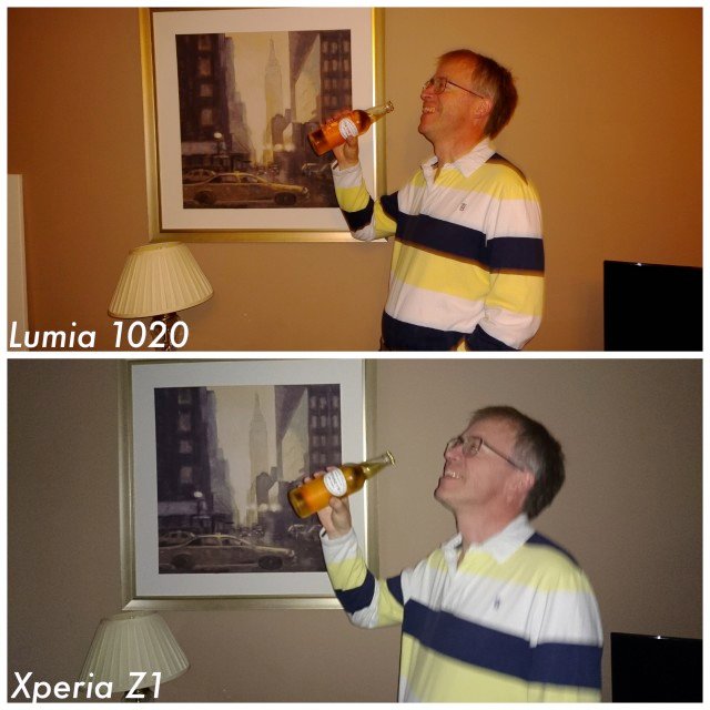 Sony Xperia Z1 vs Nokia Lumia 1020 indoor light