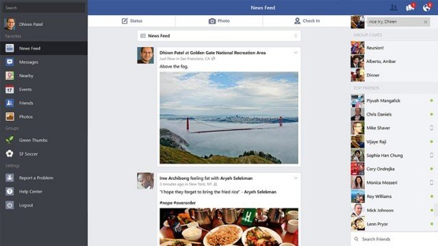 facebook windows 8