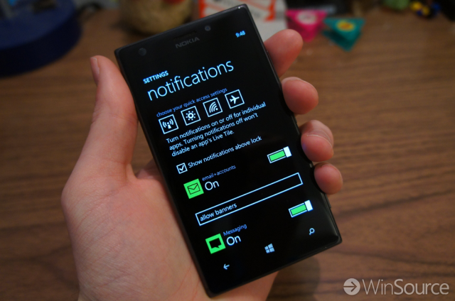 Windows Phone 8.1 Notification Settings