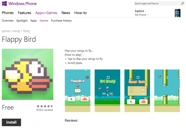 Flappy Bird Windows Phone