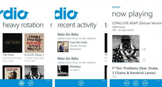 Rdio Screenshots