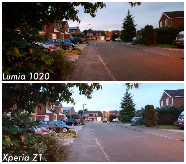 Sony Xperia Z1 vs Nokia Lumia 1020 dusk
